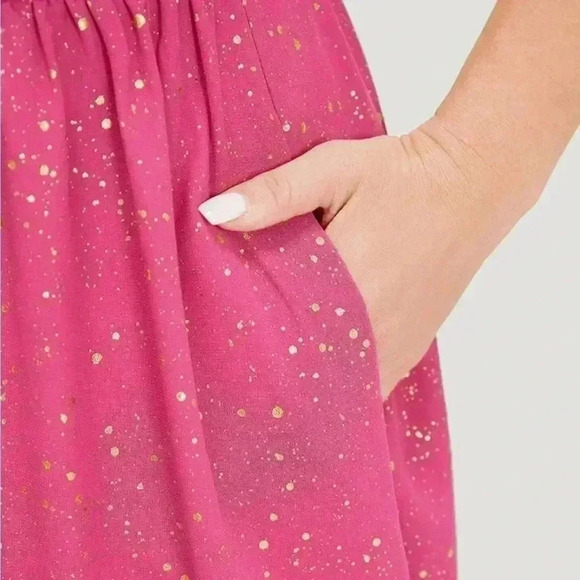 NWT!Glitter polkadot rhinestone detail pocket zipper Cami dress size 12 or large - Picture 6 of 8